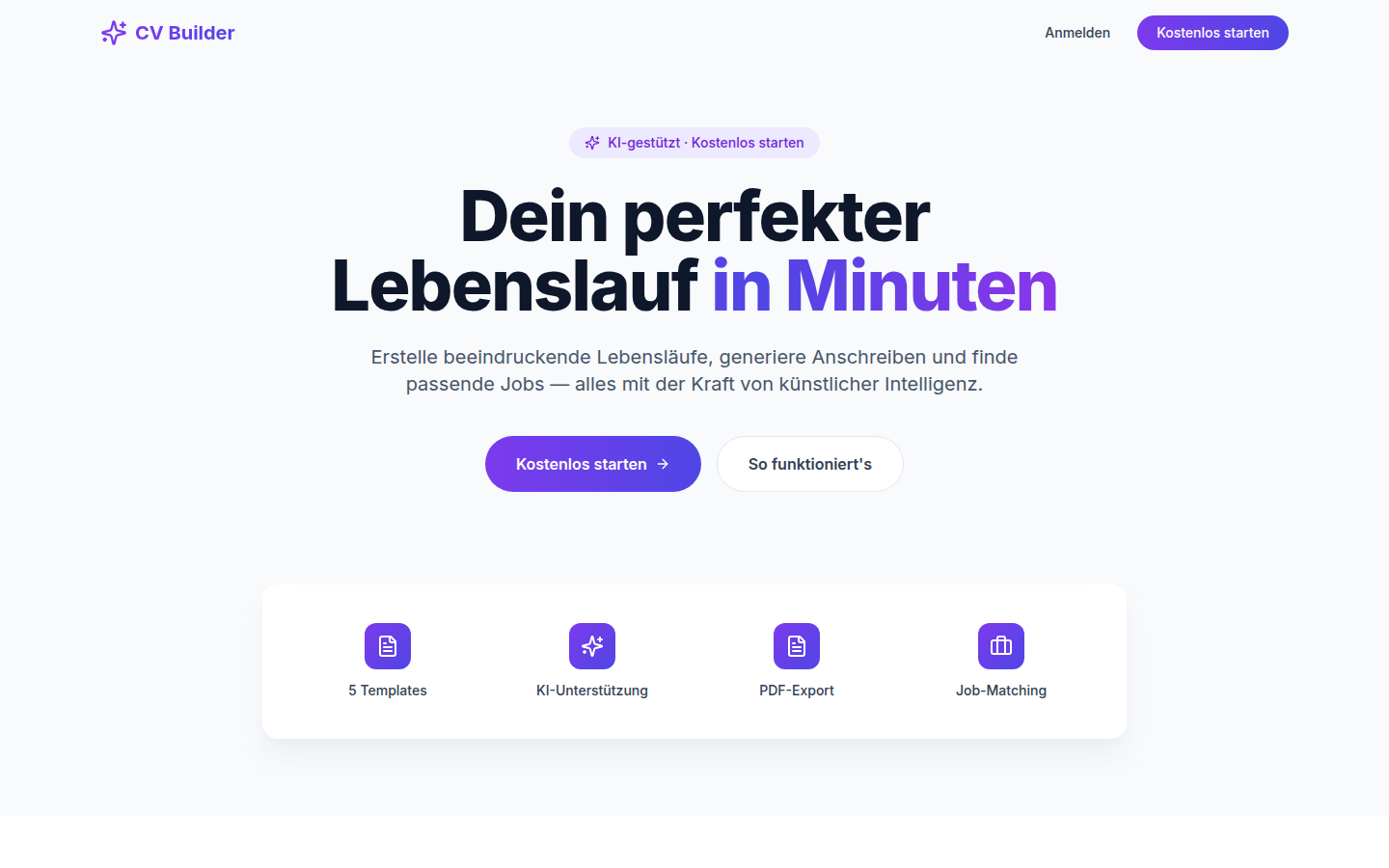 Screenshot CV Builder